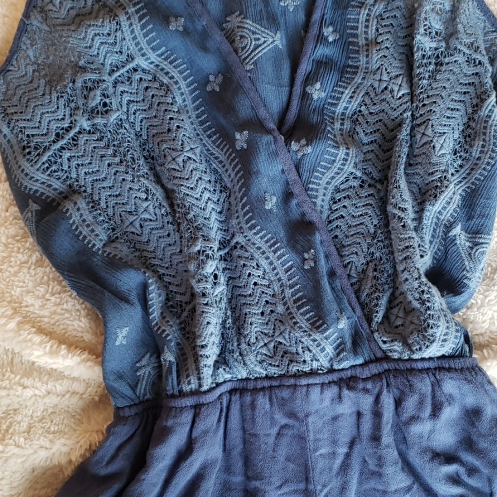 Anthropologie Beautiful Blue Lacey Romper - Picture 4 of 8